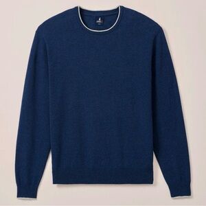 johnnie-O WREN PLAITED COTTON BLEND CREWNECK SWEATER IN NAVY BY JOHNNIE-O